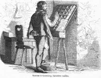 Système de Gutenberg ; caractères mobiles